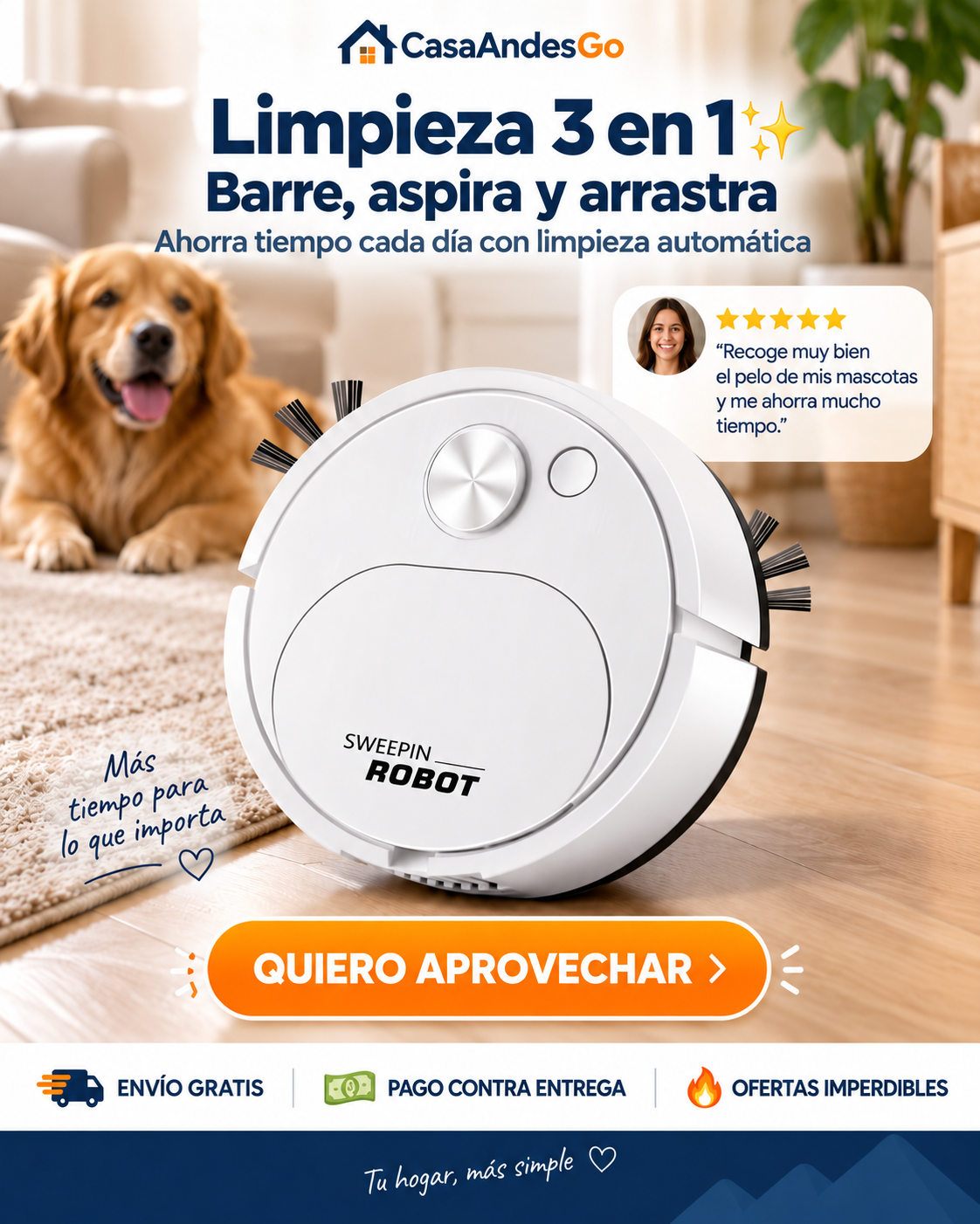 Aspiradora Robot 3 en 1