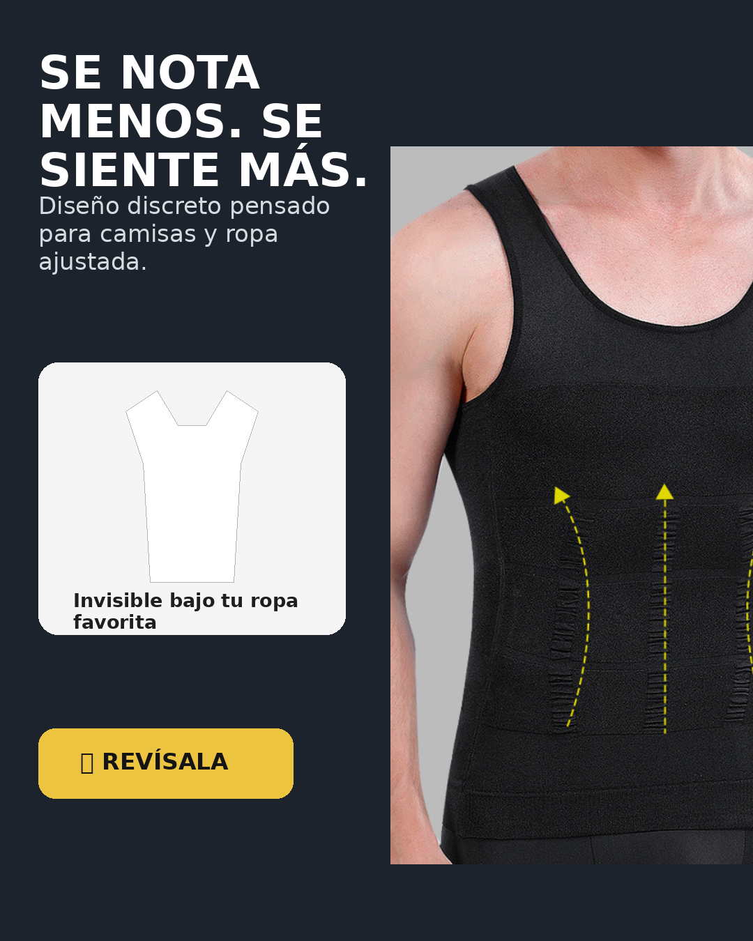 Camiseta Reductora Masculina Invisible NEGRA