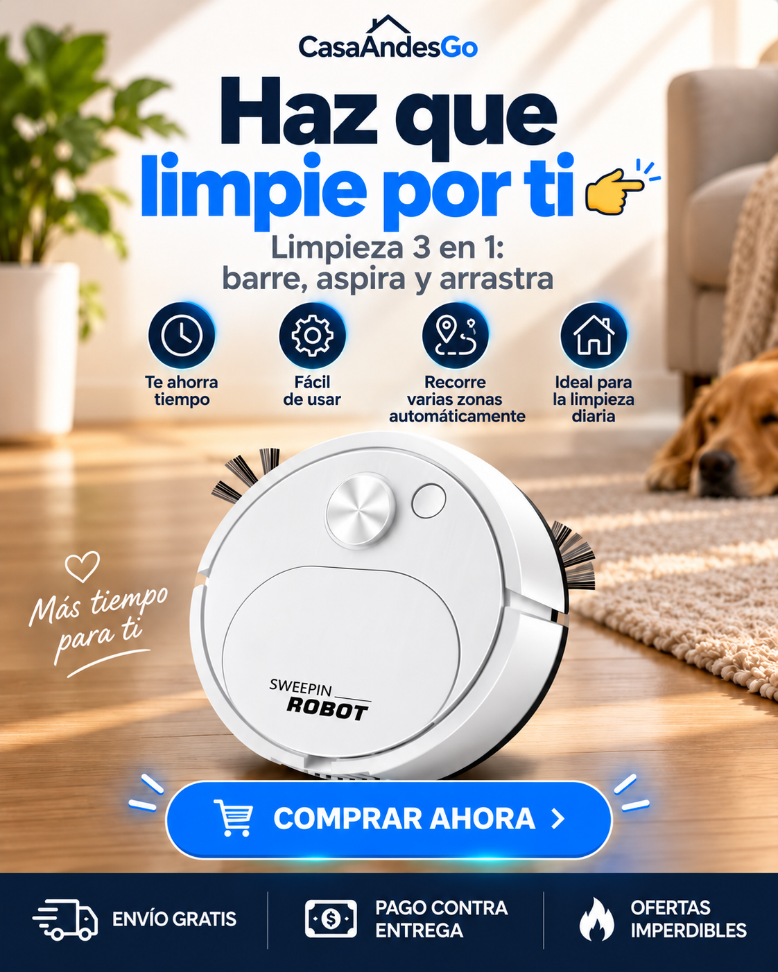 Aspiradora Robot 3 en 1