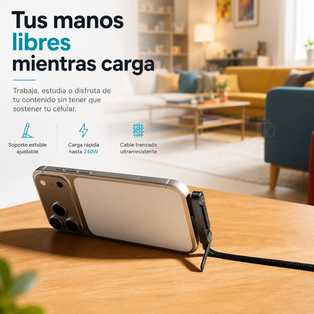 Pack x 2 Cables de Carga Rápida Soporte USB-C