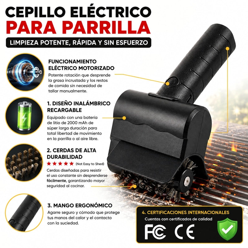 Cepillo Limpia Parrilla Inalambrico