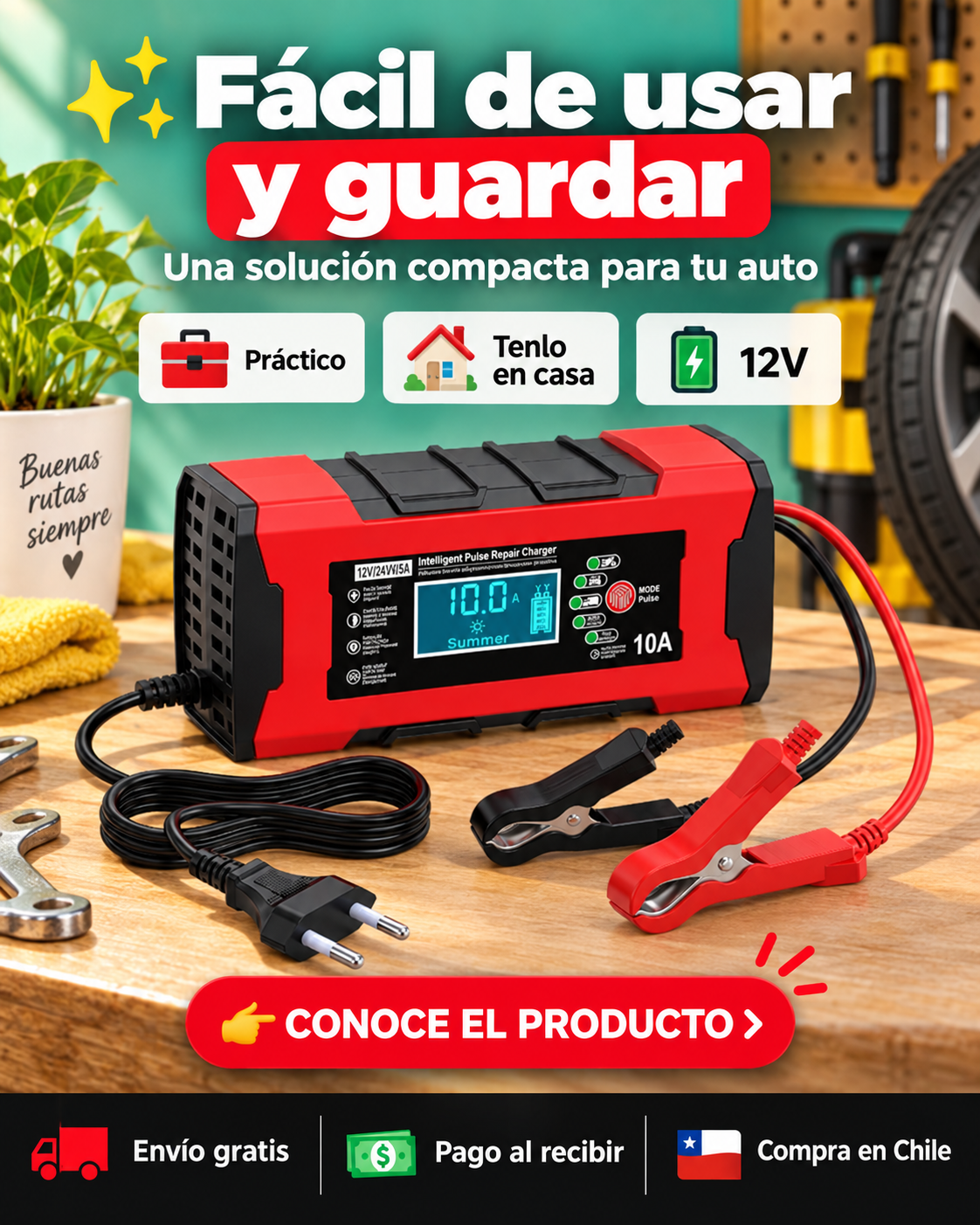 Cargador De Bateria Para Coche 12v