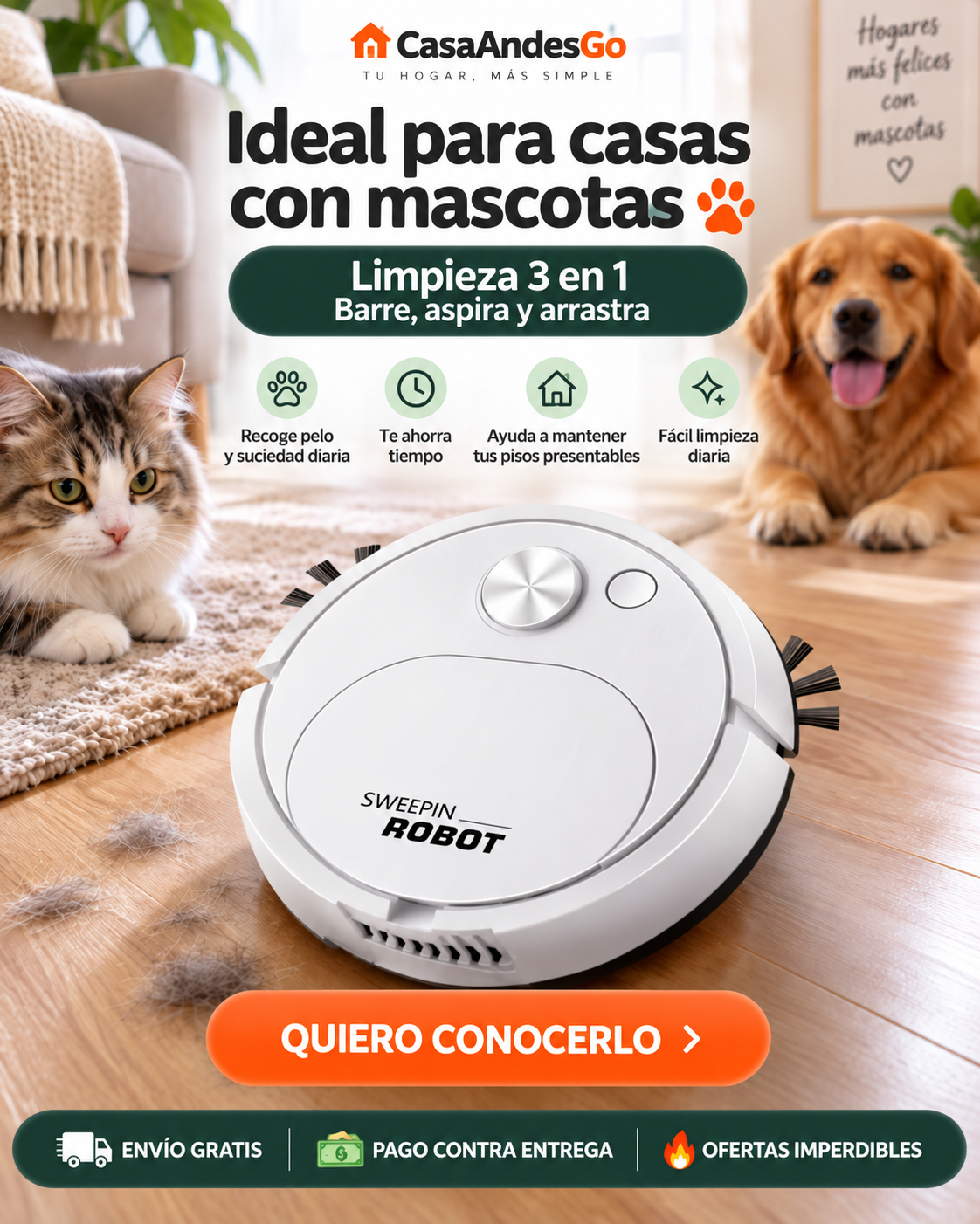 Aspiradora Robot 3 en 1
