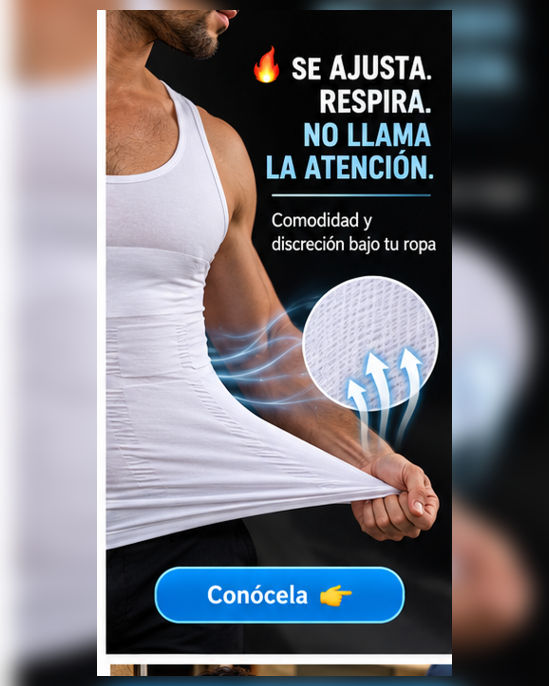 Camiseta Reductora Masculina Invisible BLANCA