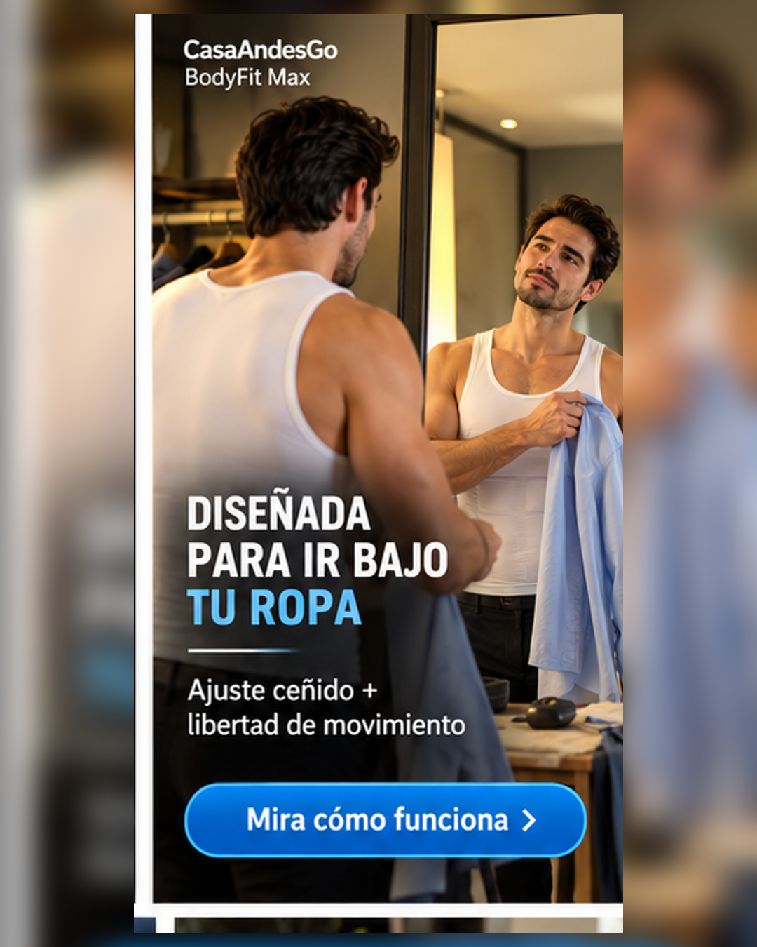 Camiseta Reductora Masculina Invisible BLANCA