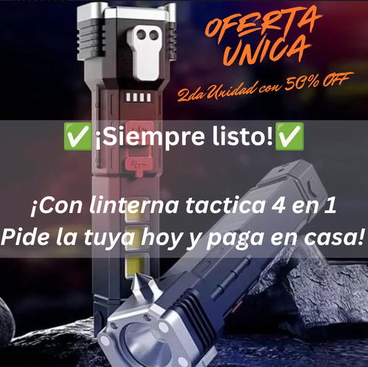 Linterna 4 en 1 Táctica